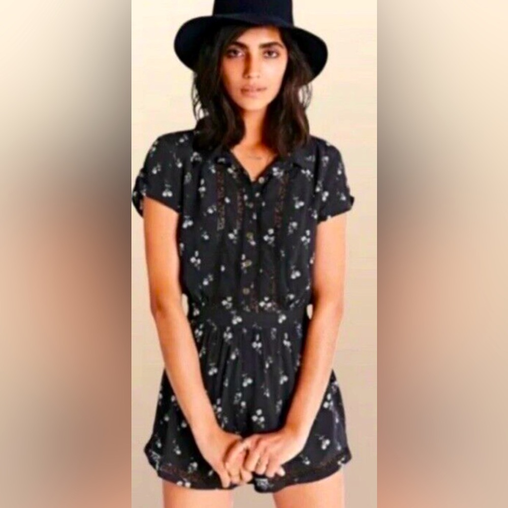 Urban outfitters cooperative floral lace romper